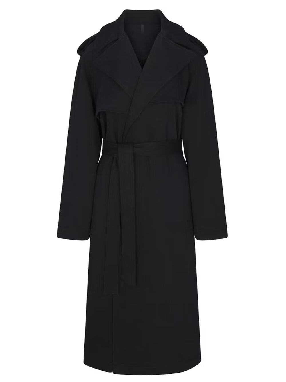NWT Skims Boyfriend Oversized Trench Coat Onyx Size L - Picture 4 of 7